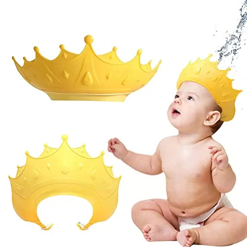  Gorro de ducha de bebé para niños, protector ajustable para  lavado de cabello de niños pequeños, sombrero de ducha para niños, bonita  corona de silicona con forma de corona para baby